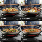 OVENTE Countertop Infrared Double Burner, 1700W Electric Hot Plate and Portable Stove with 7.75" and 6.75" Ceramic Glass Cooktop, 5 Level Temperature Setting and Easy to Clean Base, Black BGI102B