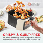 Dash Clear View Digital Air Fryer - Has AirCrisp® Technology - For Family-Sized Meals - Digital Touchscreen & Extra-Large Crisper Drawer - 7 Quarts - Cream