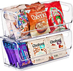 Sorbus Stackable Storage Bins Open Front, Clear Stackable Storage Bins, Pantry Bins for Storage and Organization, Acrylic Stackable Bins for Kitchen, Clear Pantry Organizer Bins (Small Wide 2 Pack)