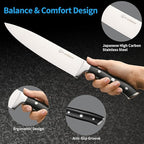 In-Drawer Knife Block with 5 Pieces Knives, Bamboo Knife Drawer Organizer for Kitchen, Perfect for Home and Chefs, Premium Knife Holder, Slots for 5 Knives Kitchen Drawer, Counter Top - Chef Gift Idea