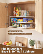 EVERIE Extendable 3-Tier Kitchen Cabinet & Pantry Organizer for Plastic Wrap, Foil & Storage Bags, Adjustable Heavy Duty Shelf Rack for Wrap Boxes, Jars & Snack Boxes (11–16.7 in Wide), Pack of 1
