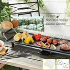 SIMOE 35'' Electric Teppanyaki Grill Griddle, BBQ Smokeless Grills, 2000W Indoor Outdoor Barbecue Griddles Table Top with Nonstick Surfaces and Adjustable 5 Temperature Setting
