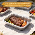 Aluminum Foil Pan with Lids, Heavy Duty Disposable Aluminum Baking Pans, 14.57"×10.63" Steam Table Pans for Cooking, Heating, Storing, Prepping Roasting and Chafing (5 Pack Silver w/Lids)