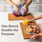 SMIRLY Wood Cutting Boards For Kitchen - Bamboo Cutting Boards For Kitchen Cutting Board, Bamboo Cutting Board Set With Holder, Chopping Board, Butcher Block, Small Wooden Cutting Board Set