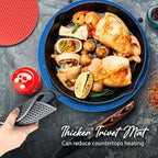 Joyhalo Trivets for Hot Dishes - Hot Pads for Kitchen, Silicone Pot Holders for Hot Pots and Pans, Silicone Mats for Kitchen Countertops, Table, Flexible Easy to Wash and Dry, True Blue