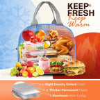 EASYFUN Bento Lunch Box Set Bento Box, 4-Compartment Lunch Containers,High Capacity Lunch Tote Bags for Work, Travel, Outdoor (Blue)