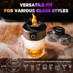 Electric Whiskey Smoker Kit with Torch, Home Bar Gift for Whiskey Lover, 6 Wood Chips – Infuse Rich Smoky Flavors in Bourbon Old Fashioned & Cocktails, Birthday Gifts for Him, Husband (Without Butane)