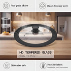 Universal Lid for Pots Pans and Skillets, 11&12&13 inch, Diameter Cookware, Silicone Replacement Pan Lid Pot Lids for Frying Pans, Cast Iron,Tempered Glass Lid