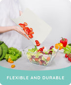Extra Thick Flexible Cutting Boards for Kitchen, Cutting Mats for Cooking, Colored Cutting Mat Set, Non-Slip Cutting Sheets, Flexible Plastic Cutting Board Set of 3, Serving Utensils 15"x12"