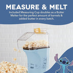 Disney Dash Fresh Pop Popcorn Maker - Oil-Free, Air Popcorn Popper - With Measuring Cup & Recipe Guide - Perfect for Movie Nights - 16 Cups, Stitch