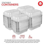 2 Lb Small Aluminum Pans with Lids (100 Pack) Foil Pan + Clear Plastic Lid, Disposable Cookware, Takeout Trays with Lids - to Go Disposable Food Containers for Restaurants & Catering, Stock Your Home