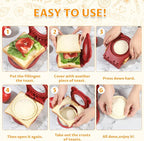 CHICHAUS Uncrustable Sandwich Maker,Sandwiches Pocket Circle Shape 3.7Inch Sandwich Cutter and Sealer,Sandwich Cutter for Kids Breakfast and lunchboxes (Red)