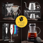 Bean Envy Milk Frother, Coffee Stirrers, Frother Wand, Milk Frother Handheld, Frother with stand, Hand Blender for Coffee, Lattes, Cappuccino, Matcha and Hot Chocolate – Kitchen Gifts - White