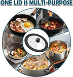 Universal Lid for Pots Pans and Skillets, 11&12&13 inch, Diameter Cookware, Silicone Replacement Pan Lid Pot Lids for Frying Pans, Cast Iron,Tempered Glass Lid