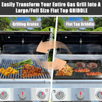 SafBbcue Full Size Griddle Inserts for Dyna Glo Grill Replacment Parts DGF510SSP DGF510SBP Flat Top Griddle for Backyard Grill Parts BY13-101-001-13 BY14-101-001-04, Carbon Steel