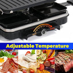 Raclette Grill, Raclette for 8 People, 1300W Electric Grill with 1 Reversible Non-stick Grill Pan & 8 Mini Raclette Cheese Pans & 1 Wooden Spatula, for Indoor Family Barbecue & Party