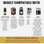 Reusable K Cups, Universal Fit Reusable Coffee Filters with Food Grade Stainless Steel Mesh Eco-Friendly Coffee Pods, for 1.0 and 2.0 Brewers (4)