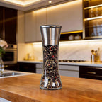 Gorgeous Salt & Pepper Grinder Set — Refillable Stainless Steel & Glass Spice Mill with Adjustable Coarseness — Perfect For Himalayan Or Sea Salts, Fresh Ground Pepper, Or Fresh Spices (1 Pack)