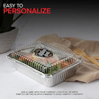 2 Lb Small Aluminum Pans with Lids (100 Pack) Foil Pan + Clear Plastic Lid, Disposable Cookware, Takeout Trays with Lids - to Go Disposable Food Containers for Restaurants & Catering, Stock Your Home