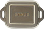 staub Dish 40511-880 Rectangular Dish, Antique Gray, 5.5 x 4.3 inches (14 x 11 cm), Ceramic Au Gratin Dish, Oven Safe and Microwave Safe