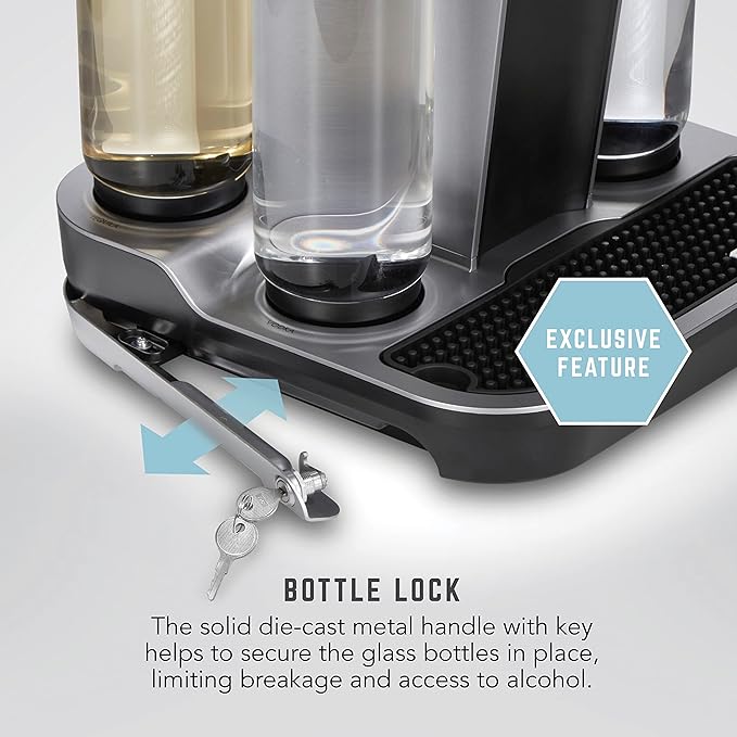 Bartesian Professional Cocktail Machine and Margarita Maker - High Capacity Bar Cocktail Mixer with 5 Premium Glass Bottles for Parties and Entertaining - Push-Button Technology and Easy Clean Design