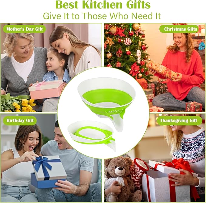 Collapsible Colander - Small Strainer Basket, Side-Drain Design, Dishwasher Safe Food Strainer for Pasta, Fruits, Vegetables