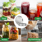 36Pcs Mason Jar Lids with Rings Wide Mouth, Upgrade Canning Lids with Rings/Bands for Ball, Kerr Jars and More, Split-Type with Leak Proof & Airtight, Food Grade Material for Mason Jars