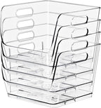 Sorbus Stackable Storage Bins Open Front, Clear Stackable Storage Bins, Pantry Bins for Storage and Organization, Acrylic Stackable Bins for Kitchen, Clear Pantry Organizer Bins (Medium Square 2 Pack)