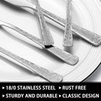 49-Piece Silverware Set with Organizer, Food-Grade Stainless Steel Flatware for 8, Cutlery Utensil Sets with Steak Knives, Rust-proof, Mirror Polished, Dishwasher Safe, Silver Tree Pattern