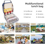 Lovoeo Lunch box Lunch bag for men women Insulated Lunchbox Lunch bags for Work Picnic Travel (Navy blue)
