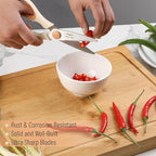 Mr. Pen- All Purpose Kitchen Shears with Protective Sheath, 8 Inch, Dishwasher Safe, Stainless Steel Food Scissors with Micro-Serrated Blades, Durable Utility Kitchen Shears, Cream & Tan