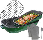 Roasting Pan with Rack & Handles 6-Piece Large 14&17 Inch Roaster Dishes, 572°F High Temperature Resistance Oven Dishwasher Safe Non-Stick Deep Lasagna Baking Pan Mother Day Gift Enamel Bakeware