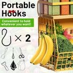 Magnetic Shelf for Fridge with Wood Lid, Fruit Potato and Onion Storage Bins, Pantry Organizers & Storage, Large Container Magnetic Spice Rack for Refrigerator, Kitchen Counter, Cabinet (Yellow, 1)