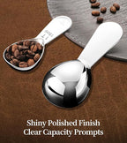 Ugotit Coffee Scoop for Ground Coffee, 1 Tablespoon Measuring Scoop Set, Heavy-Duty Short Handle 304 Stainless Steel, Fits Coffee Canisters, Protein Powder, Espresso, Tea (2 Pack)