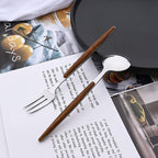 6-Piece Teaspoons Set, Stainless Steel Tea Spoons Set for 6, Silver Mirror Polished Small Spoons for Home Kitchen Restaurant, Round Wooden Effect Handle, 5.9inches, Dishwasher Safe