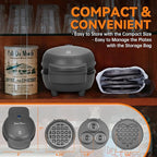 Baker's Friend 4 in 1 Mini Waffle Maker with Removable Plates, A Set of Mini Pancake Maker, Mini Donut Maker, Mini Heart Shape Waffle Maker and Small Waffle Maker, Recipe Included, Graphite, Compact