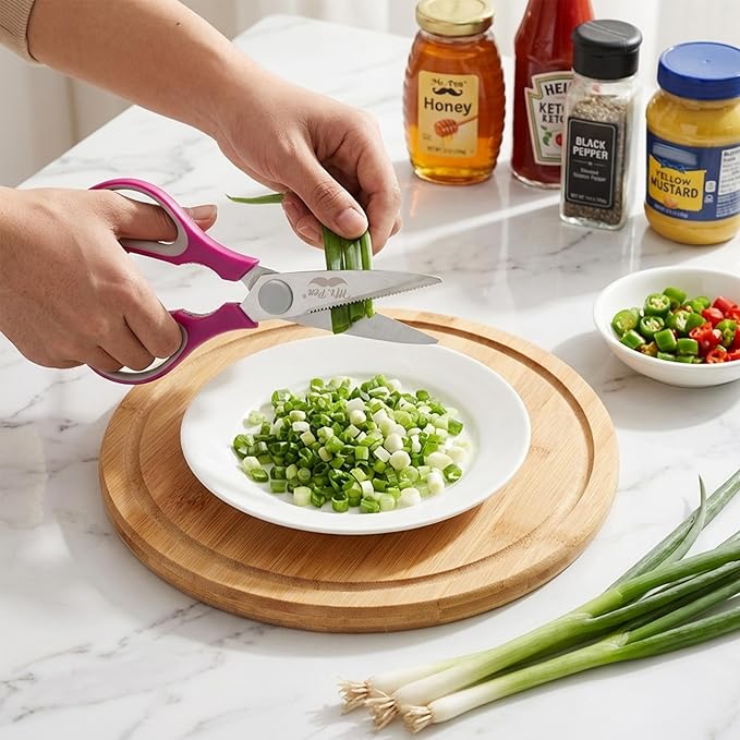 Mr. Pen- All Purpose Kitchen Shears with Protective Sheath, 2pcs, 8 Inch, Dishwasher Safe, Stainless Steel Food Scissors with Micro-Serrated Blades, Soft Grip, Durable Utility Kitchen Shears
