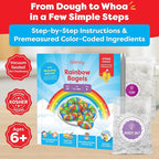 Baketivity Rainbow Bagel Kids Baking Kit - Baking Kits for Kids with Premeasured Ingredients, Step-By-Step Instructions, Video Guide, and STEM Lessons - Cooking for Ages 6-12+
