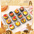 Shellwei 2 Pcs 12 Cups Non Stick Popover Pan Muffin Pan Mini Cupcake Pan for Oven Baking, Carbon Steel(Gray)