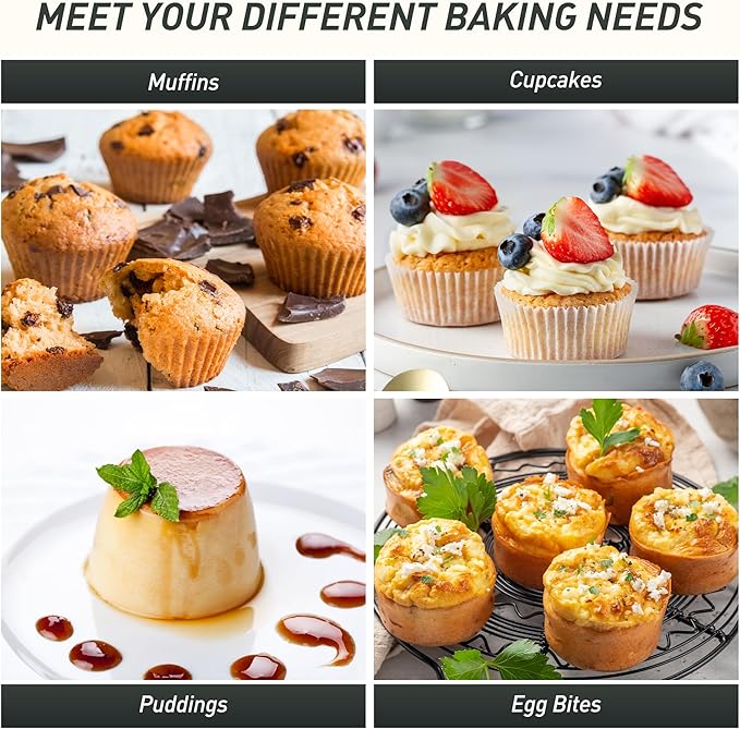 2 Pack 12 Cups Silicone Muffin Pan with Metal Reinforced Frame Regular Size Silicone Molds Cupcake Cake Baking Pans Cookie Baking Chocoflan Cupcake Mold Nonstick Muffin Tin Home Baking Supplies