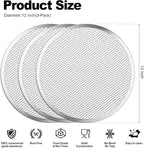3 Pcs Pizza Screen, 12 Inch Pizza Pan for Oven, Nonstick Pizza Tray for Oven, Dishwasher Safe & Microwave Safe (12 inch)