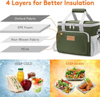Lifewit Medium Lunch Bag, Insulated Lunch Box, Soft Cooler Cooling Tote for Adult Men Women, Gray and Green 12-Can (9L)