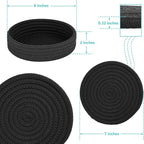 Trivets for Hot Dishes, Pots and Pans, Hot Pads with Storage Basket, Pot Holders for Kitchen, Heat Resistant Mat Protect Counter Home Essentials, Farmhouse Decor (Black 4 PCS)