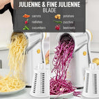 Zulay Kitchen Rotary Cheese Grater 5 Blade Cheese Shredder - Manual Hand Crank Cheese Grater With Reinforced Suction & 5 Interchangeable Drums - Easy to Use, Vegetable Chopper Round Mandoline Slicer