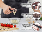 Zulay Kitchen Premium Garlic Press Set - Rust Proof Professional Garlic Mincer Tool - Easy-Squeeze, Easy-Clean with Soft, Ergonomic Handle - Silicone Garlic Peeler & Brush (Copper)