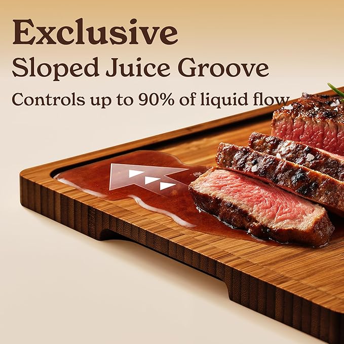 SMIRLY Wood Cutting Boards For Kitchen - Bamboo Cutting Boards For Kitchen Cutting Board, Bamboo Cutting Board Set With Holder, Chopping Board, Butcher Block, Small Wooden Cutting Board Set