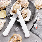 2PCS Oyster Shucking Knife + 4PCS A5 Cut-Resistant Gloves(2M+2L),8" Oyster Knife With Extended Ergonomic Handle,Stainless Steel Oyster Shucker Tool Oyster Opener Tool Oyster Shucking Kit