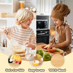 LUOLAO Wooden Kids Safe Knife and Kids Baking Set for Real Cooking, 6 PCS Toddler Montessori Kitchen Tools, Cooking and Baking for Little Chefs