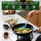 HOTEC 446°F Heat Resistant Silicone Kitchen Utensils, Cooking Utensil Set, Spatula Set, BPA Free, Kitchen Gadgets, Utensils Holder, Dishwasher Safe, 14pcs Multicolor