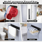 3 Packs Magnetic Kitchen Organizer & Magnetic Utensil Holder - Hanging Hooks &Paper Towel Holder & Tumbler Lid Organizer, Fridge Magnet Organizer Metal Black